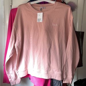 H&M Divided blush pink crewneck Sweatshirt sz XXL